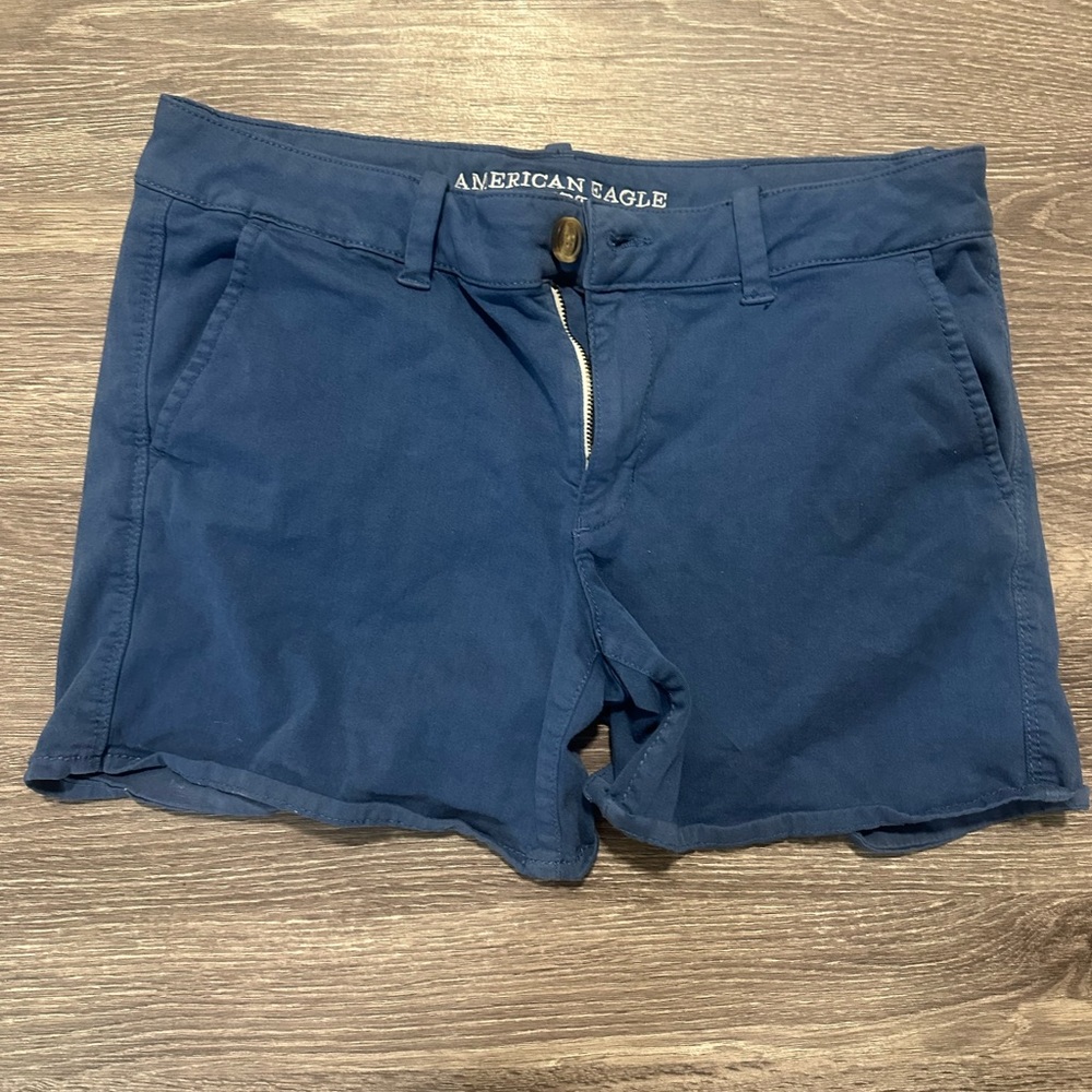 AEO twill midi shorts